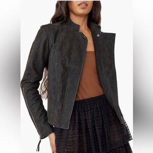 Free People Clean & Minimal Faux Leather Moto Jacket